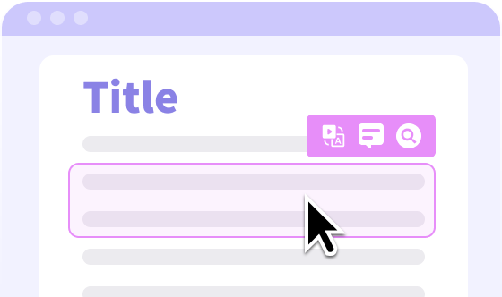 Extension tile preview for word lookup translator