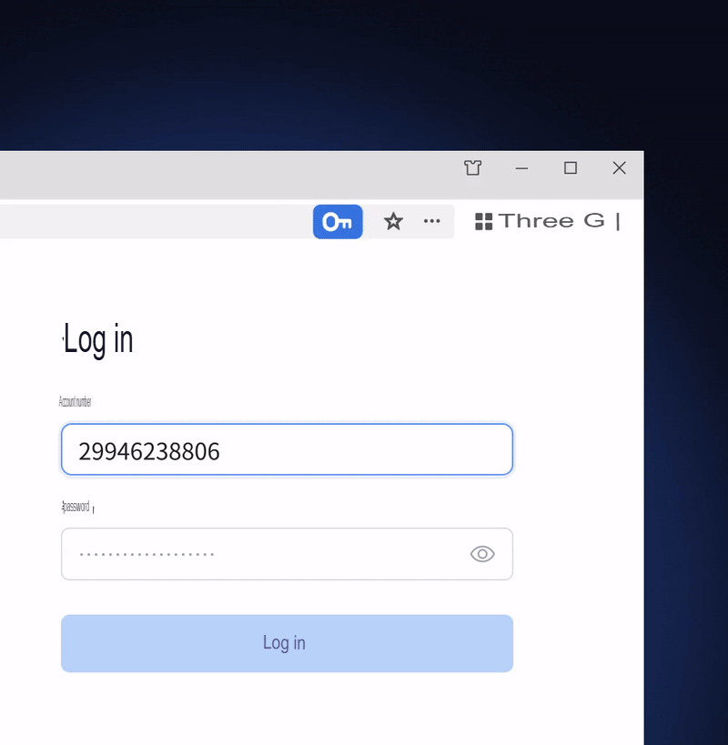 Animated preview of saved credentials panel in 360 Browser